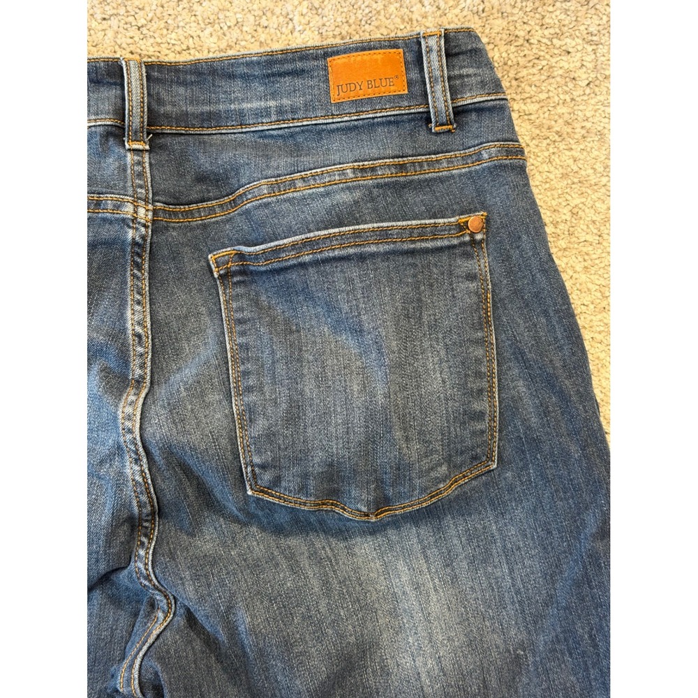 Judy Blue Capri Jeans Womens 14W Blue Skinny Fit Raw Hem JB82247DK-PL Stretch - Picture 9 of 10